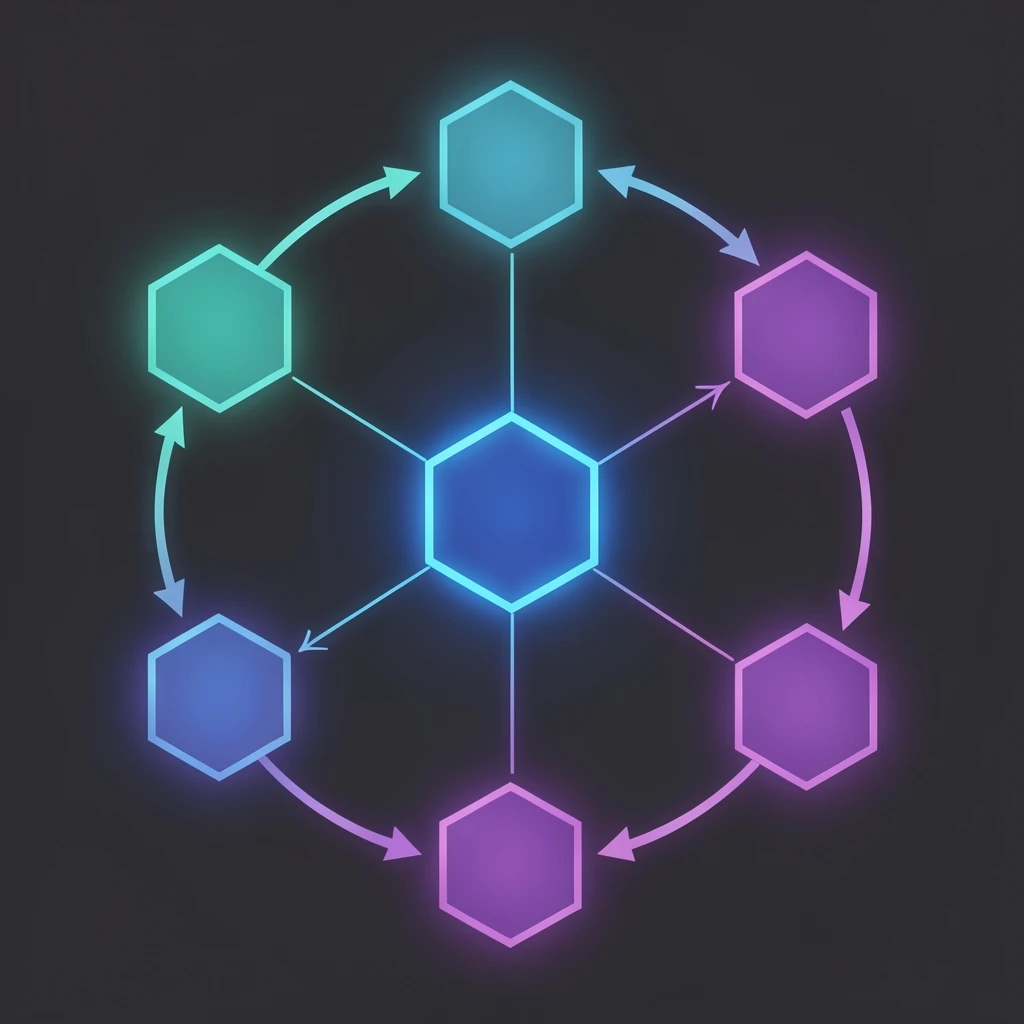 An abstract diagram of an AI agent orchestrating a multi-step enterprise workflow loop