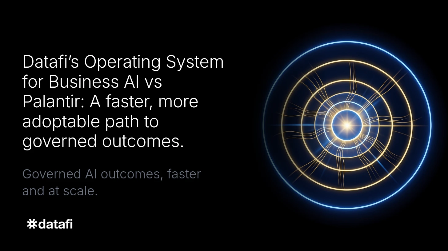 Datafi’s Operating System for Business AI vs Palantir: A faster, more adoptable path to governed outcomes.