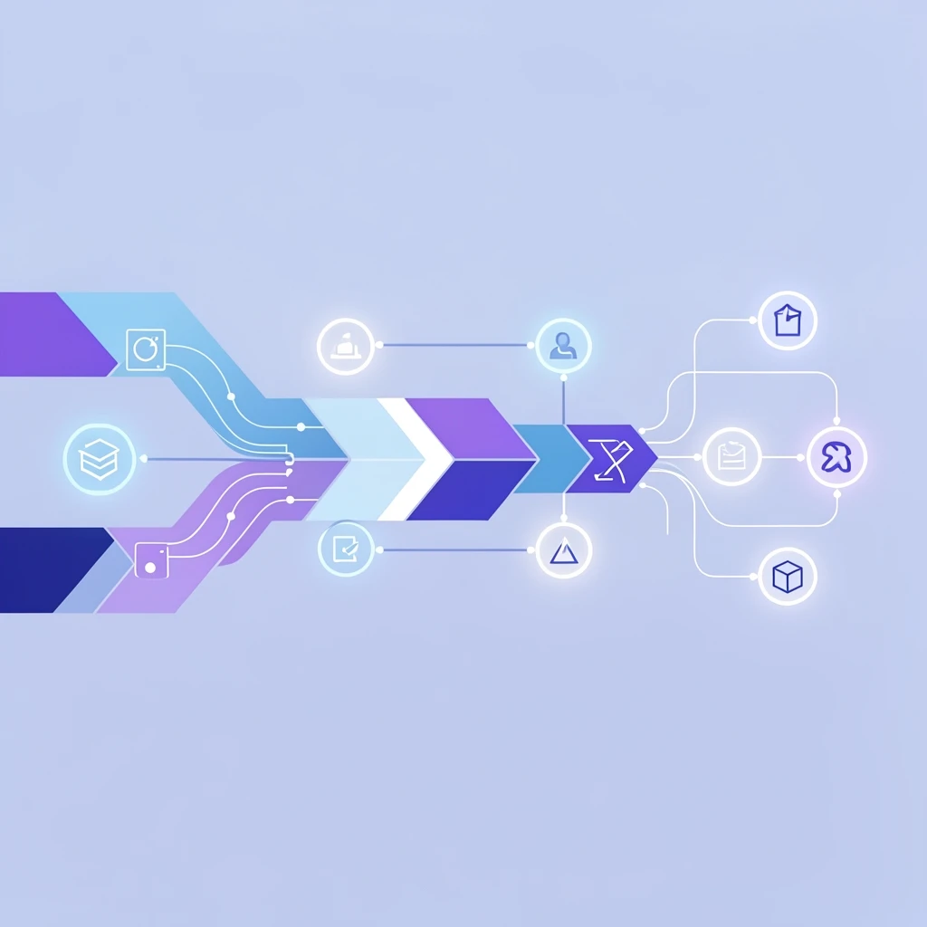 Enterprise AI workflow execution abstract illustration