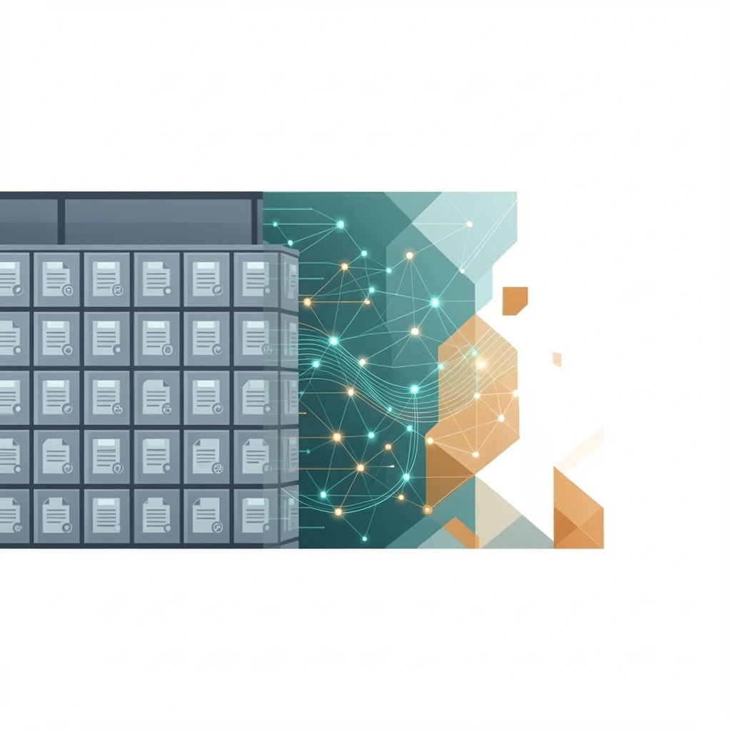 An abstract visualization of the limits of enterprise search versus the breadth of a connected data ecosystem