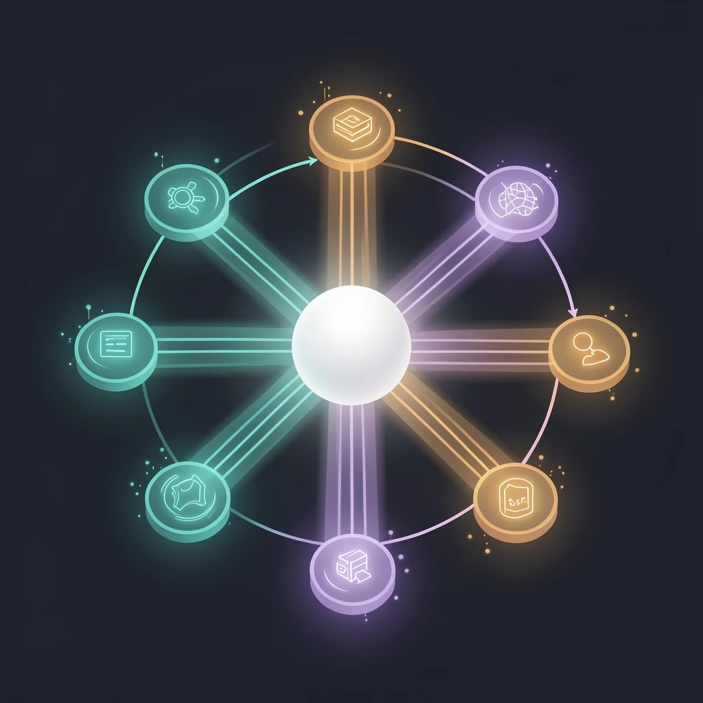 Autonomous AI agent orchestrating multi-step enterprise workflows across departments