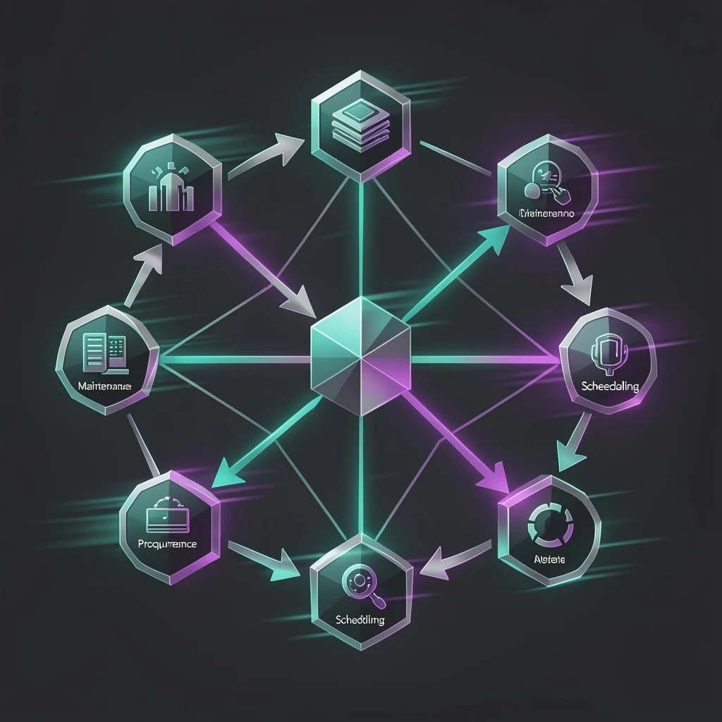 Abstract visualization of agentic AI orchestrating autonomous operational workflows across an enterprise