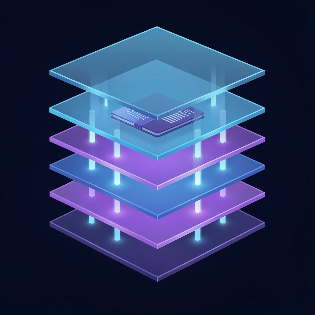 A visual metaphor for a unified business AI operating system connecting data, governance, and AI agents