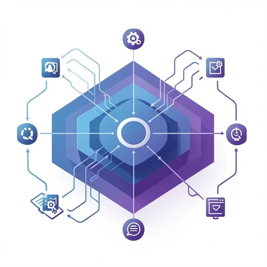 Abstract visualization of knowledge scaling and workflow automation across a security organization